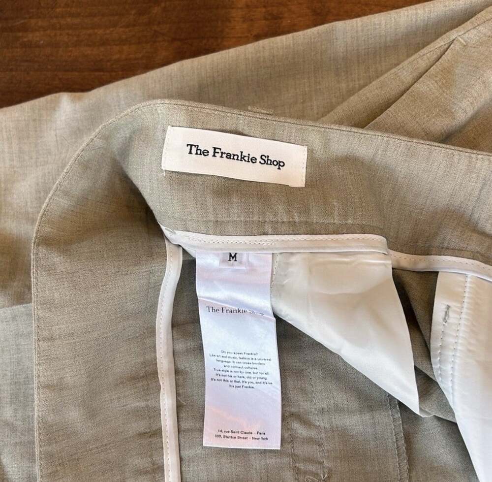 The Frankie Shop Wool Blend Pleated Tailored Trousers Beige Medium - Picture 5 of 8